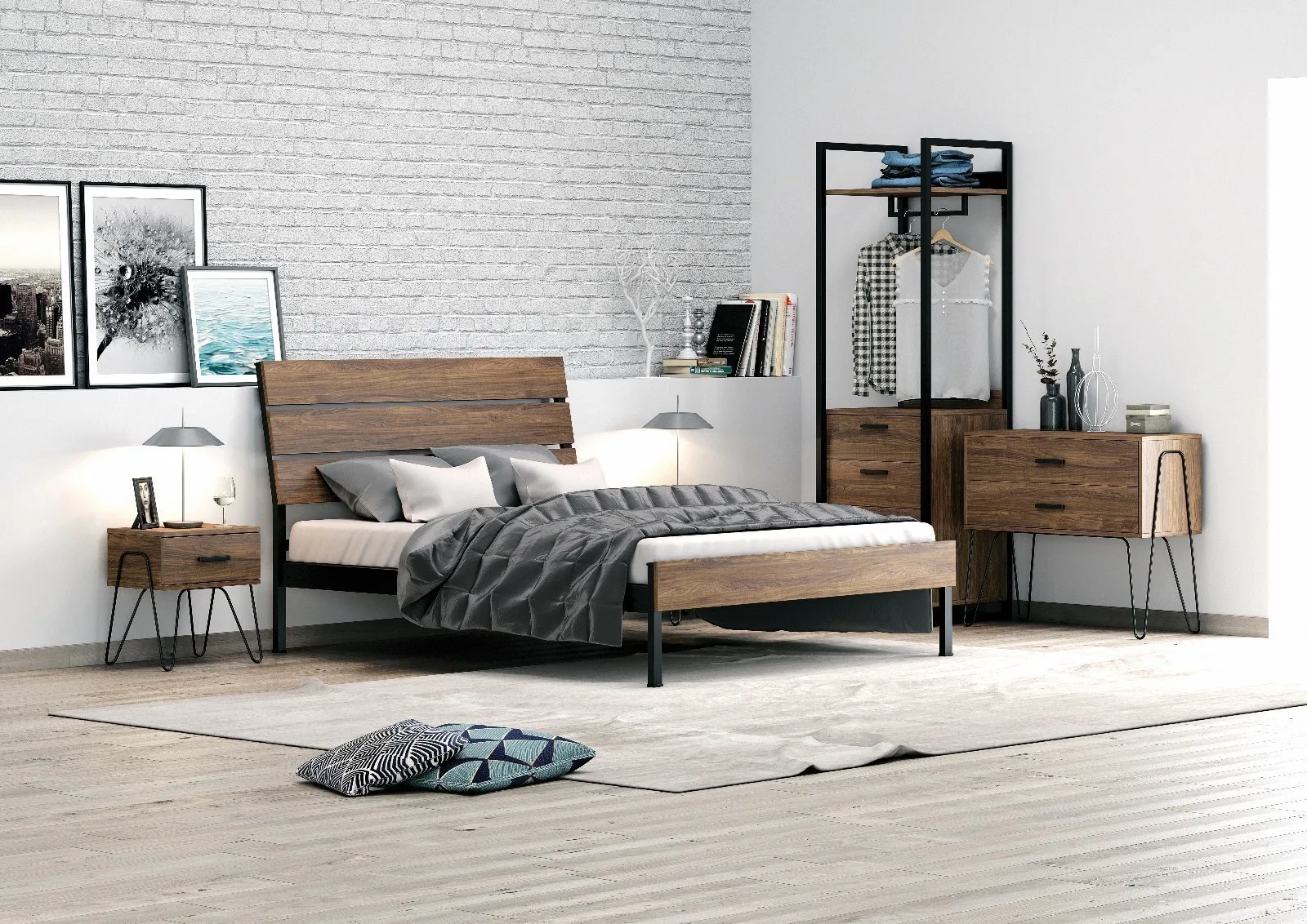 Μεταλλικό Κρεβάτι Με Ξύλο ΛΥΔΙΑ